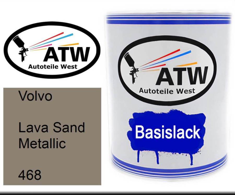 Volvo, Lava Sand Metallic, 468: 1L Lackdose, von ATW Autoteile West.